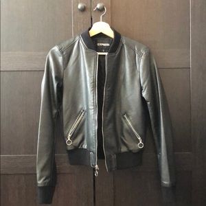 Express Faux Leather Bomber Jacket